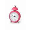 Pembe Renk Mini Dekoratif Alarmlı Yuvarlak Masa Saati