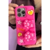 Pembe Renk Pati Figürlü 14 Pro Max Telefon Kılıfı