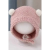 Pembe Renk Ponpon Detaylı Bebek Peluş Şapka