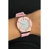 Pembe Renk Silikon Kordonlu Kadın Saat