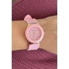 Pembe Renk Silikon Kordonlu Kadın Saat