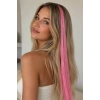 Pembe Renk Simli Yan Postiş Hair Tinsel Shiny Hair (50 Cm)