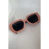 Pembe Renk Siyah Cam Detaylı Kadın Güneş Gözlüğü