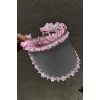 Pembe Renk Taçlı Vizör Şapka