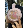 Pembe Renk Tavşan Figürlü Peluş Kulaklık