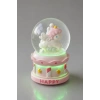 Pembe Renk Unicorn Figürlü Işıklı Küçük  Kar Küresi