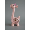 Pembe Renk Zürafa Figürlü Dekoratif Alarmlı Masa Saati