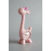 Pembe Renk Zürafa Figürlü Dekoratif Alarmlı Masa Saati