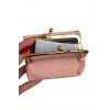 Pudra Pembe Renk Kalp Detaylı Deri Kadın Cüzdan