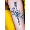 Pusula Figürlü 12 Saat Sonra Kararan Geçici Dövme Tattoo