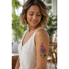 Renkli Çiçek Geçici Mini Tattoo