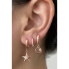 Rose Gold Renk Yıldız Figürlü 3lü YSX Küpe Set