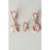 Rose Gold Renk Yıldız Figürlü 3lü YSX Küpe Set