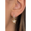 Rose Gold Renk Yıldız Figürlü Taşlı Xuping Küpe (Çift)