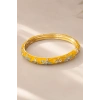 Sarı Renk Mineli Kelepçe Bileklik