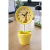Sarı Renk Saksı Figürlü Alarmlı Masa Saati