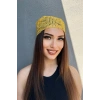 Sarı Renk Simli Fular