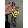Sarı Ve Mor Renk Kalp Figürlü Çanta Charm/ Anahtarlık