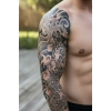Şekilli Kol Sonradan Kararan Yarı Kalıcı Geçici Dövme Tattoo