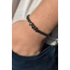 Siyah Renk Boncuk Detaylı Erkek Bileklik