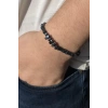 Siyah Renk Boncuk Detaylı Erkek Bileklik