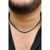 Siyah Renk Erkek Zincir Çelik Kolye (55cm)