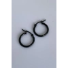 Siyah Renk Halka Çelik Küpe (Çift)