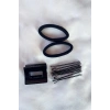 Siyah Renk Lastik Mandal Toka Set