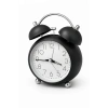 Siyah Renk Mini Dekoratif Işıklı Alarmlı Yuvarlak Masa Saati