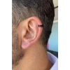 Siyah Renk Sıkıştırmalı Ear Cuff Unisex Halka Küpe (Çift)