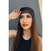 Siyah Renk Simli Fular