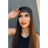Siyah Renk Simli Fular