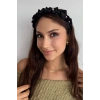 Siyah Renk Taş Ve İnci Detaylı Taç