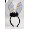 Siyah Renk Tavşan Figürlü Kulak Detaylı Işıklı Taç