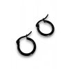 Siyah Renk Unisex Çelik Halka Küpe (Çift)