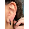 Siyah Renk Unisex Çelik Halka Küpe (Çift)