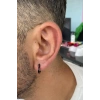 Siyah Renk Unisex Çelik Halka Küpe (Çift)
