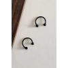 Siyah Renk Unisex Halka Küpe (Çift)