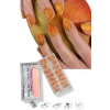 Turuncu Renk Jel Tırnak Etiketi - Uv Ile Yapılan Poly Jel Sticker Sertleşen -Kürlenmiş Jel Tırnak Stickerı
