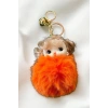 Turuncu Renk Kız Figürlü Peluş Anahtarlık