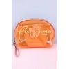 Turuncu Renk Şeffaf 3lü Makyaj Çantası