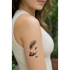 Tüy Ve Kız Mini Geçici Dövme Tattoo