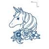 Unicorn Figürlü 12 Saat Sonra Kararan Geçici Mini Dövme Tattoo