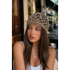 Vizon  Renk Simli File Örgü Saç Bandana