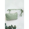 Yeşil Renk 2li Şeffaf Makyaj Çantası