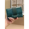 Yeşil Renk Deri Kadın Cüzdan/Kartlık