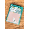 Yeşil Renk Kedi Figürlü Yapışkanlı Not Kağıdı