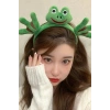 Yeşil Renk Kurbağa Figürlü Peluş Taç