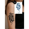 Yılan Figürlü Sonradan Kararan Yarı Kalıcı Geçici Dövme Tattoo