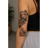 Yılan ve Gül Geçici Dövme Tattoo